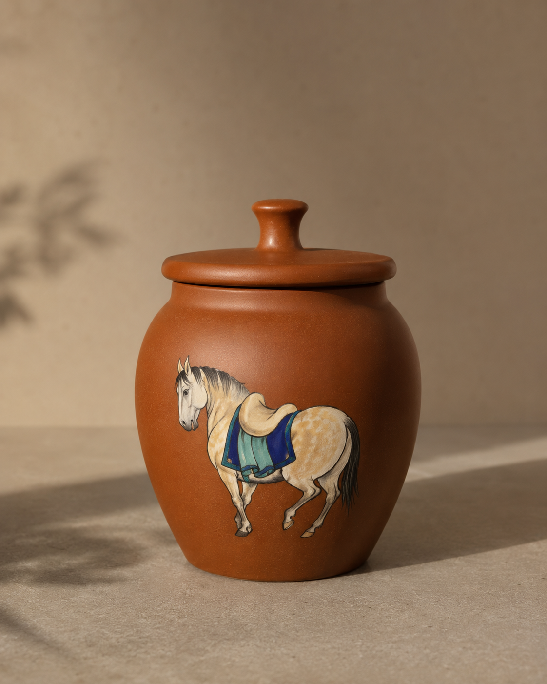 Herding Horses Tea Canister