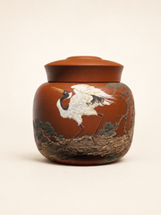 Pine and Crane Tea Canister