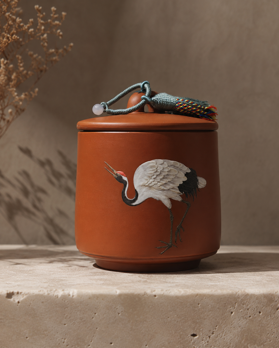Crane Tea Canister