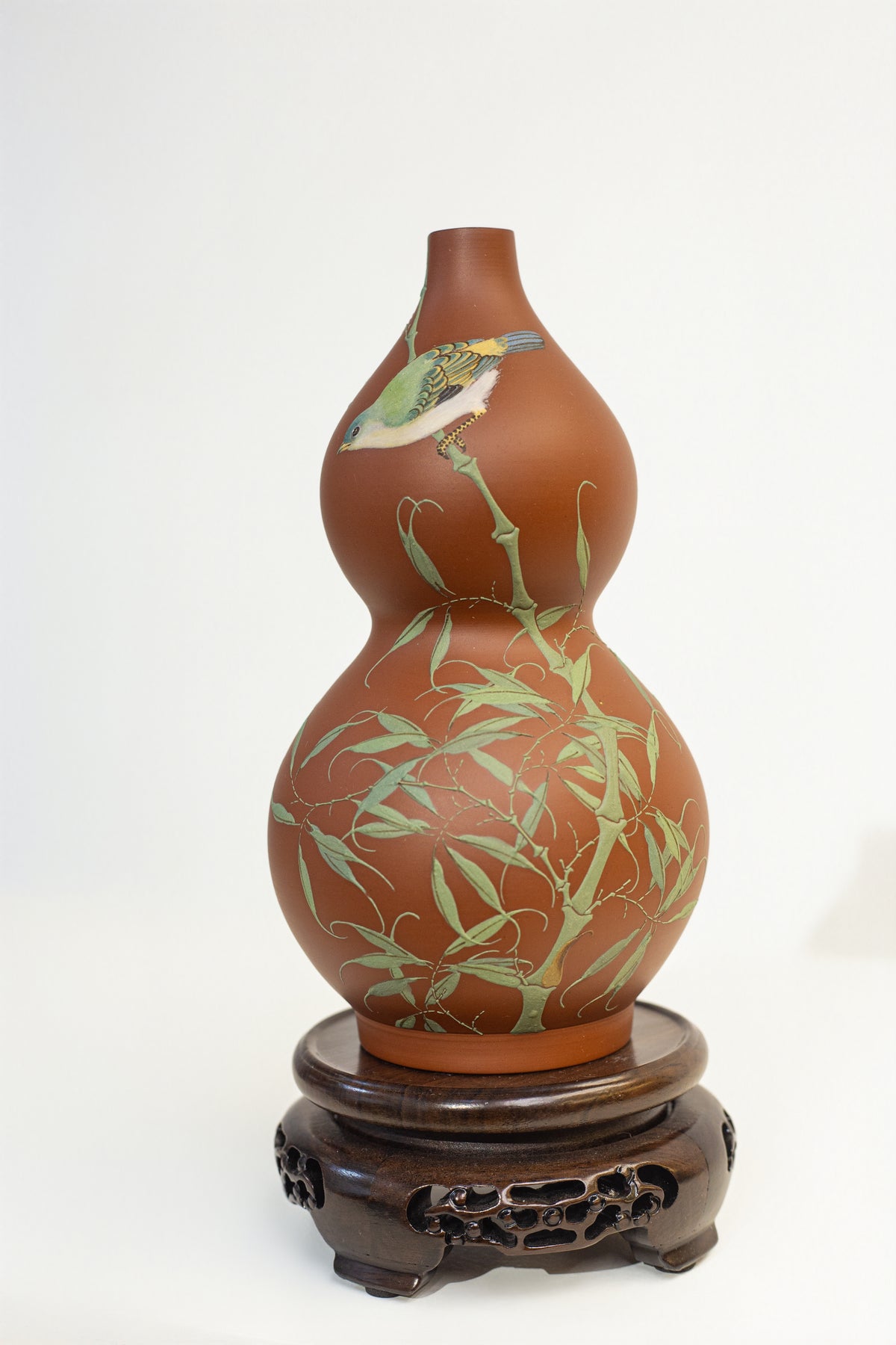 Vase DJ en céramique -Oiseau et bambou