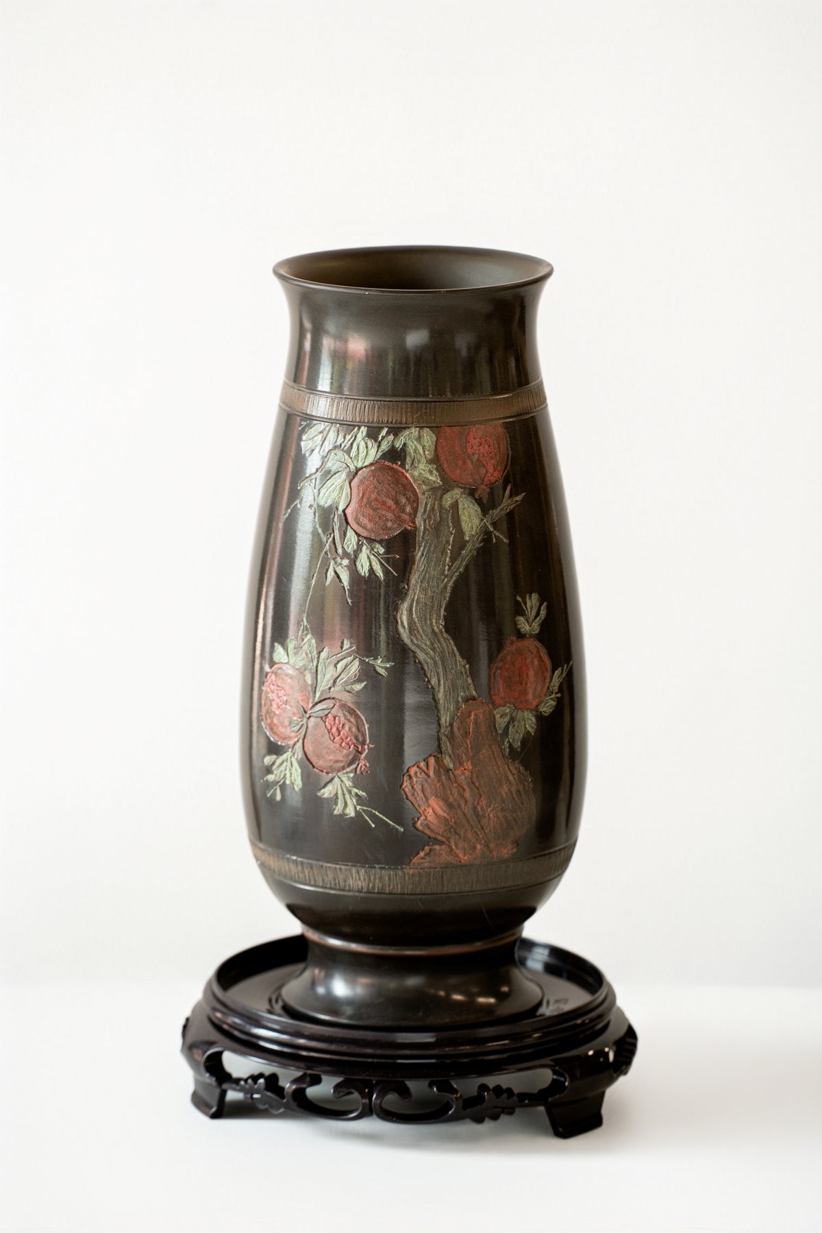 Magnolia and Pomegranate Heritage Ceramic Vase