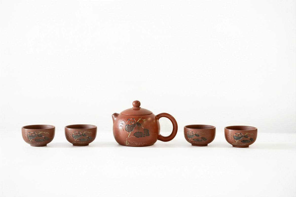 Teapot and Four-Cups Set - Panda