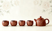 Teapot and Four-Cups Set - Flower