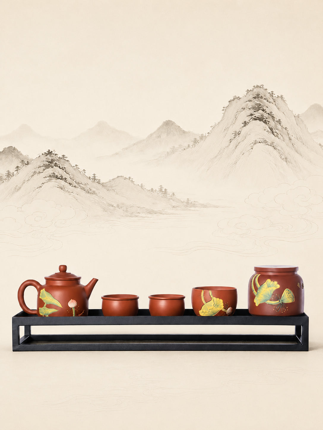 Lotus Five-Piece Tea Set