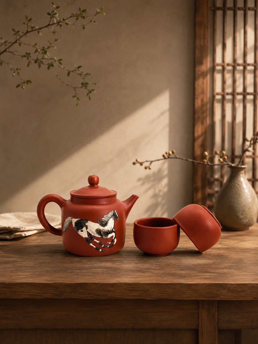 Galloping Horse Three-Piece Tea Set
