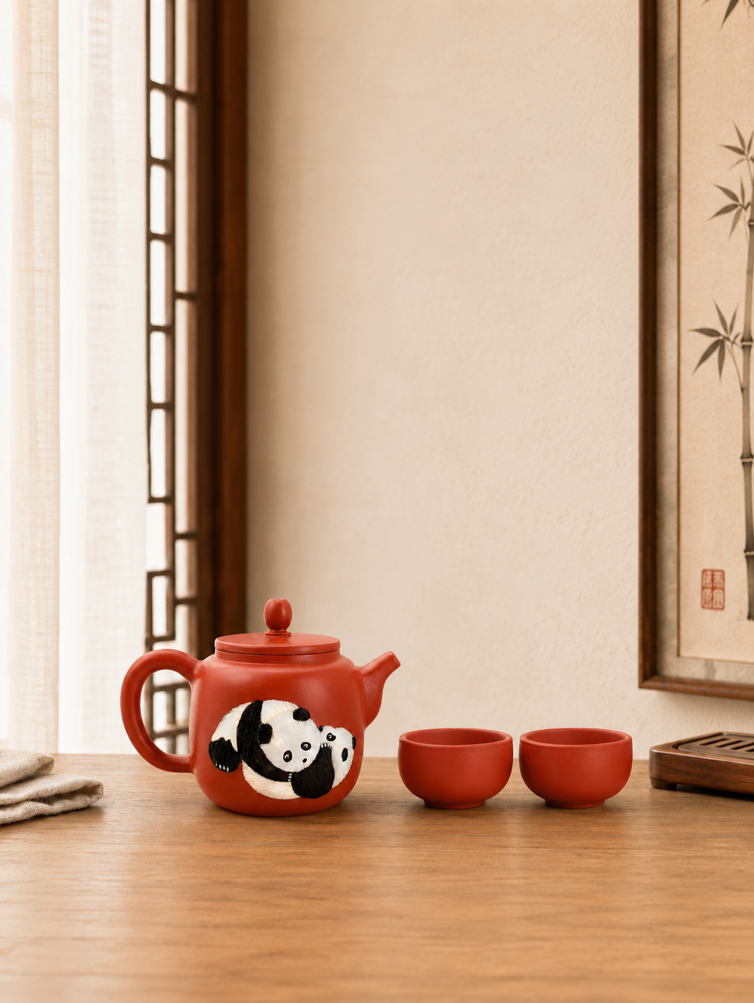 Panda Three-Piece Tea Set