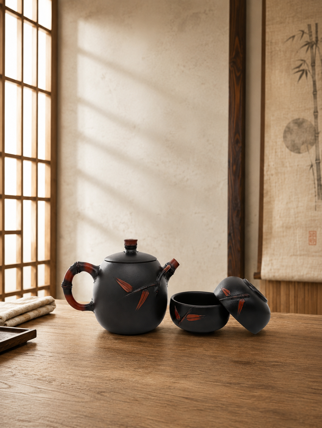 Bamboo Joint Three-Piece Tea Set